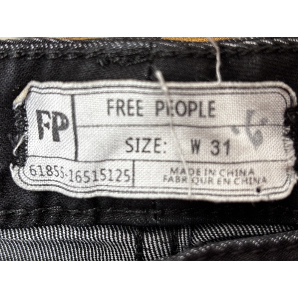 Free People Skinny Jeans Women's 31 Black Distressed Ankle Stretch Denim - Picture 6 of 7